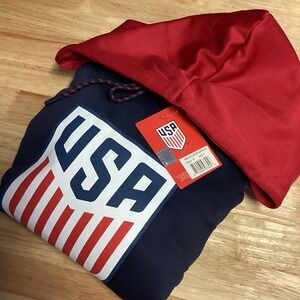 Men's United‎ State Soccer Federation USA Team Hoodie Small Navy/red/white